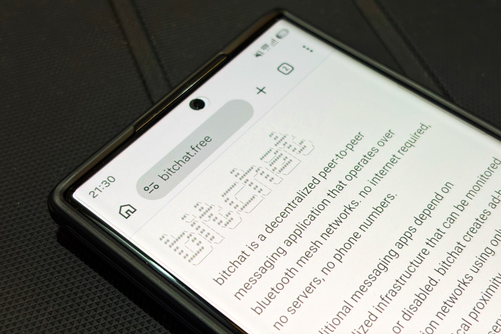bitchat on a phone: offline Bluetooth mesh chat with no servers