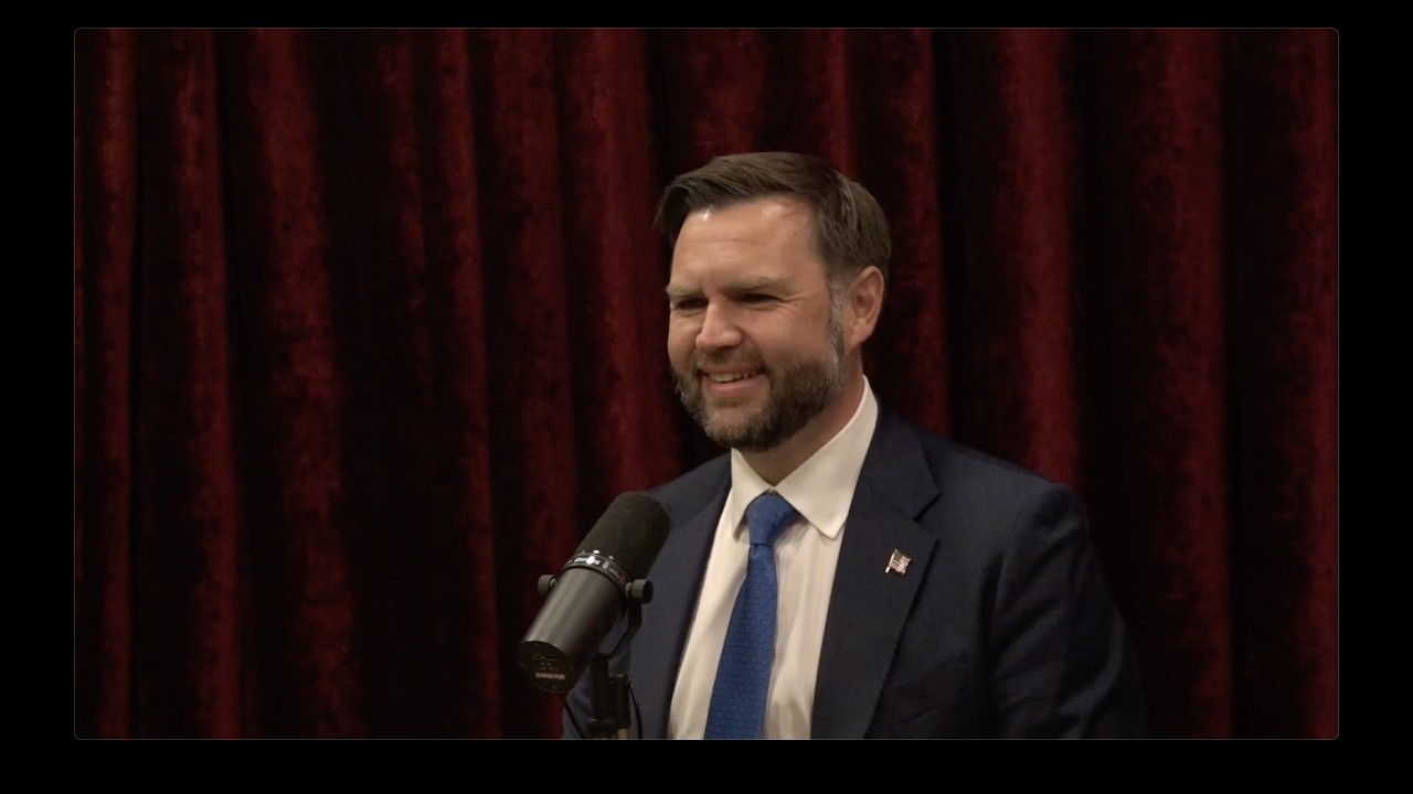 Newsjack source episode thumbnail. JRE #2526: JD Vance on Democratic Radicalization, Media Bias, and Immigration's Impact